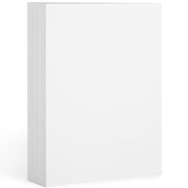 Imagem de 100 folhas brancas de cartolina de 13 x 18 cm, papel impresso em branco pesado de 200 g/m² para convites, cartões comemorativos e artesanato