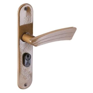 Imagem de Fechadura Entrada Espelho Latonado Fosco Pop Aliança - Aliança Metalúr