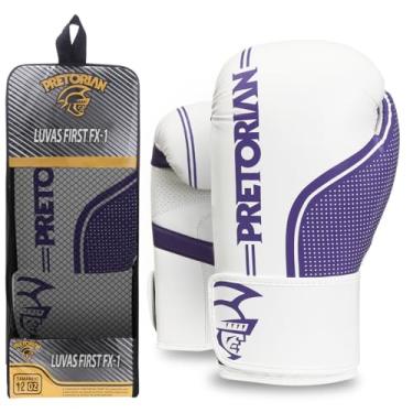 Imagem de Luva de Boxe e Muay Thai First FX1 Pretorian - Branco/Lilas - 10 Oz