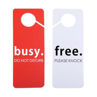 Imagem de HOLLP 2 peças placa de sala de espera não perturbe livre ocupado sinal trabalho por favor bata porta cabide (busy)