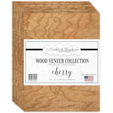 Imagem de Cardstock Warehouse folheado de madeira marrom cereja 21,6 x 28 cm - 12 pontos de papel cartolina premium grosso - 10 folhas