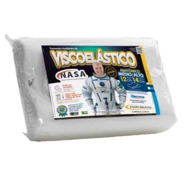 Imagem de Travesseiro Cervical Nasa Original Visco Hipoalergênico Alto - Marcbra