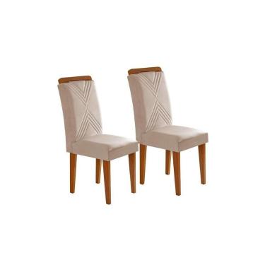 Imagem de Cadeira Sala de Jantar Amsterdã Kit Imbuia Veludo Perola