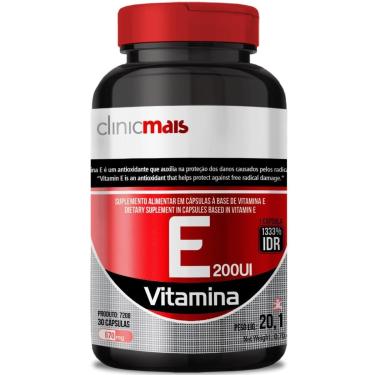 Imagem de VITAMINA E 200UI POR CÁPSULA 1333% DA IDR 30 CÁPSULAS - CLINICMAIS-Unissex