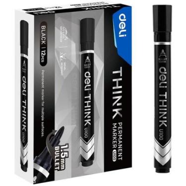 Imagem de Pincel Marcador Permanente Ponta Bullet Redonda 1,5MM PT CX.C/12 - Del