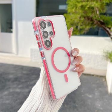 Imagem de Capa rígida magnética de acrílico transparente de luxo, vermelha, para Galaxy A15 5G