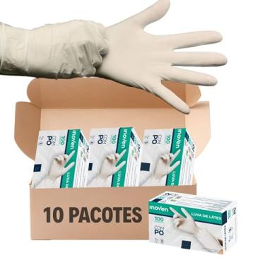 Imagem de Luva Latex Descartavel com Pó - INOVEN - PP, P, M e G - 1000 unidades (10 Caixas com 100 Unidades) (G)