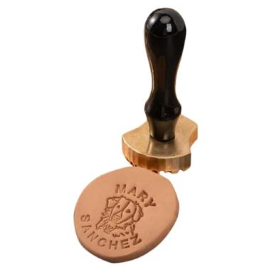 Imagem de Carimbo de cerâmica personalizado com assinatura e logotipo personalizado para cerâmica e latão com seu design para ceramistas e artesãos assinatura (7 cm)