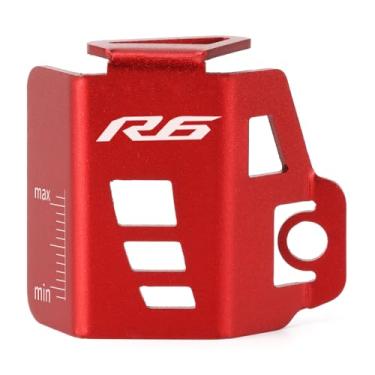 Imagem de Mokiton Tampa de proteção de óleo da bomba do reservatório de fluido de freio traseiro da motocicleta compatível com YAMAHA YZF R6 2010-2016 2017 2018 2019 2020 | Protetores de tanque de gás YZF-R6