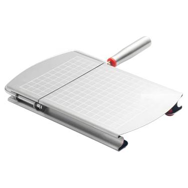 Imagem de LUMINFLY Fatiador de queijo multiuso com grade de medição, aço inoxidável, tábua de corte antiderrapante para vegetais e mais