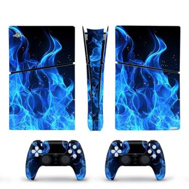 Imagem de Blue Flame Full Set Skin Decal for ps5 Console Digital Edition,Sticker Vinyl Cool Gamer Style Decal Cover for Boys Teens
