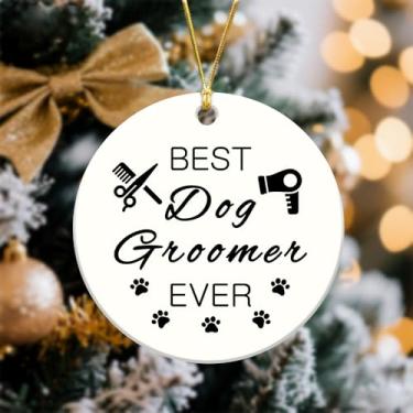 Imagem de Enfeite de Natal para cachorro Grommer agradecimento, presentes para tosador de animais de estimação, aniversário para mulheres, homens, cabeleireiros, presentes de aposentadoria para cabeleireiro de