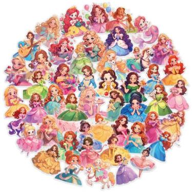 Imagem de Pacote de adesivos Princess, 50 peças de desenho animado, grafite à pr
