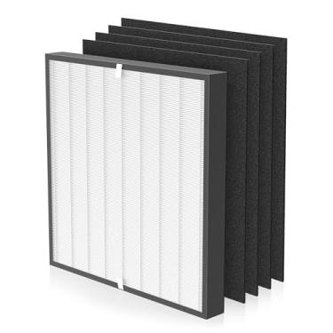 Imagem de Filtro de substituição 1183050 compatível com purificadores de ar Whirlpool WPPRO2000 Series WPPRO2000P e WPPRO2000M, 1 pré-filtros de alta eficiência e 4 pré-filtros de carbono, compare com a peça nº