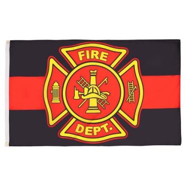 Imagem de AZ FLAG - Bandeira do Corpo de Bombeiros dos EUA 3' x 5' - Bandeiras de bombeiros americanos 90 x 150 cm - Banner 3 x 1,5 m - Drapeau Pompiers américains