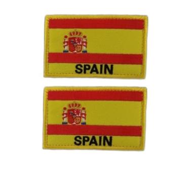 Imagem de XIAOYATOU Emblemas bordados da bandeira da Espanha, design de símbolo nacional, pacote com 2, fechos de (Espanha)