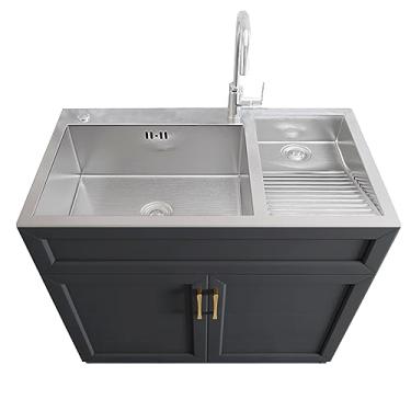 Imagem de TRGCJGH Pia de lavanderia com lavatório, conjunto de penteadeira de banheiro com pia, para garagem, porão, loja e lavanderia (80 x 48 cm/31,4 x 18,8 pol, tábua direita)