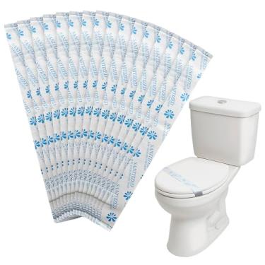 Imagem de EZGOODZ Faixas de assento sanitizadas impressas, 3 cm. Pacote de 1000 faixas de assento de vaso sanitário para hotéis, aluguéis e escritórios. Materiais de limpeza profissionais e fáceis de usar para