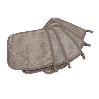 Imagem de Pano esfoliante para corpo, 5 peças, fibra de carvão de bambu, textura de malha, limpeza profunda, massagem corporal, pano de banho para mulheres, homens, viagens