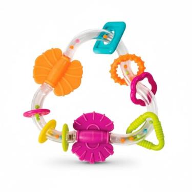 Imagem de Brinquedo Sensorial para Bebês, Mordedor Colorido em Espiral, Chocalho Interativo com Texturas, roxa, Laranja, Verde e Azul