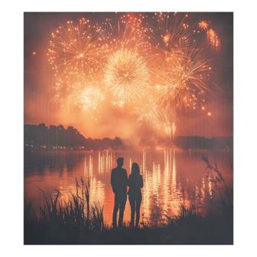 Imagem de SEHANY Capa magnética para máquina de lavar louça, pintura romântica para casais de Dia dos Namorados, adesivos magnéticos decorativos antiarranhões para painel de geladeira e lava-louças, decoração