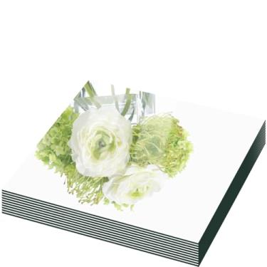 Imagem de LUDEOU Espelhos quadrados para centros de mesa, 20 x 20 cm, 4 peças, bandeja espelhada quadrada, placa de vela, espelhos montados na parede, azulejos de acrílico para mesa de casamento, decoração de