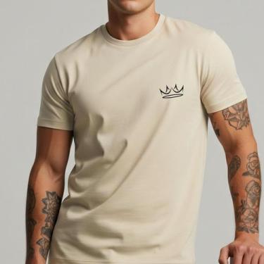 Imagem de Camiseta Masculina Coroa Minimalista Streetwear Casual Estilosa 100% A