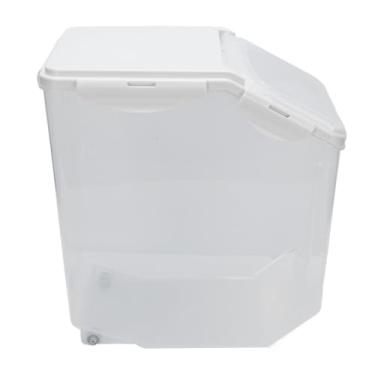 Imagem de RiToEasysports Recipiente de Plástico Transparente para Armazenamento de Arroz, Recipiente Hermético para Alimentos Com Colher para Grãos de Farinha e Alimentos Secos, Capacidade de 15 Kg, Design