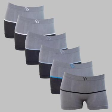 Imagem de Kit 6 Cueca Boxer Menino Infantil Rafa Parize Sem Costura Elastano Pre