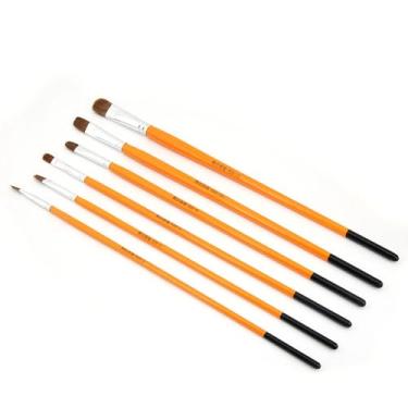 Imagem de Zerodis Conjunto de Pincéis de Pintura de 6 Peças Pincéis de Diferentes Formas e Tamanhos Tubo de Alumínio de Aquarela para Artista Pintura a óleo de Guache Conjunto de de de 6 Peças
