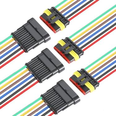 Imagem de YETOR Conector de 6 pinos, conector elétrico impermeável de carro 16AWG, conectores de fio elétrico automotivo marítimo para carros, caminhões, barcos e outras conexões de fio (pacote com 3)
