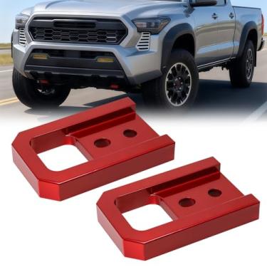 Imagem de Ganchos de reboque dianteiros para Toyota Tacoma 2024-2026, 4Runner 2025-2026 e Land Cruiser LC250 2024-2025, pontos de recuperação de alumínio de grau aeroespacial T6061, acabamento anodizado