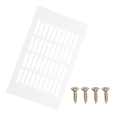 Imagem de PATIKIL Capa de ventilação de porta de 25 x 15 cm, capa de ventilação de grade de alumínio com parafusos de montagem para porta de teto de armário de guarda-roupa, branca