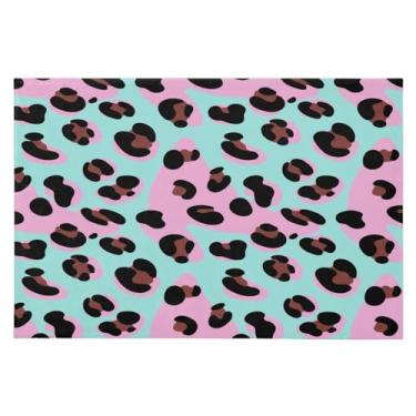 Imagem de CEBUGI Tapete de área 60 x 90 cm, macio, lavável, antiderrapante, com revestimento de borracha, estampa de leopardo, para sala de estar, quarto, decoração de casa