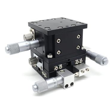 Imagem de Xyz eixo 80 * 80mm mesa deslizante plataforma de deslocamento manual de alta precisão palco linear deslizante xyz80 trilho cruzado duplo