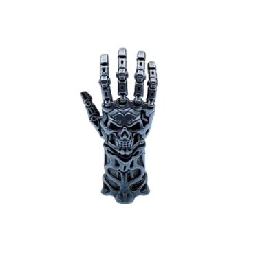 Imagem de Pingente de contas de modelo mecânico de caveira de latão feito à mão, suprimentos personalizados para fazer joias para entusiastas de bricolage, acessórios ideais para berloques de contas de paracord