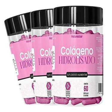 Imagem de Kit 3 Potes Colágeno Hidrolisado Tipo 1 Suplemento Natural Vitamina 10