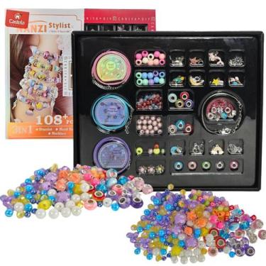 Imagem de Kit Miçangas 106 Peças 3 em 1 Pulseiras e Colares - Castela