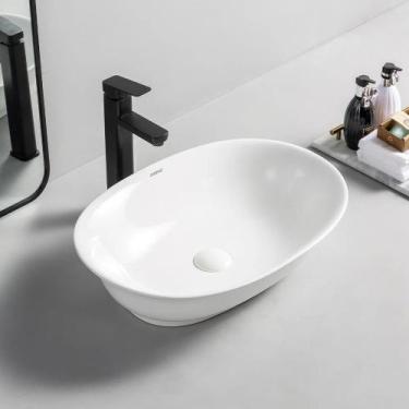 Imagem de Cuba Deend De Cerâmica RettangoloPrisma Para Banheiro 55x39x14 cm