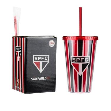 Imagem de Copo Plástico Canudo 450ml - São Paulo Spfc-Unissex