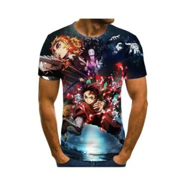 Imagem de Camiseta Unissex Oversized Demon Slayer Com Estampa 3D, Casual De Verã