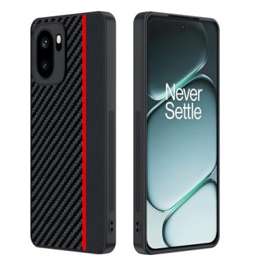 Imagem de Ftonglogy Capa para OnePlus 15R 5G: Capa protetora para celular 1+ 15R de fibra de carbono com design clássico, leve, antiimpressões digitais, à prova de choque, 1 + 15R (vermelho)