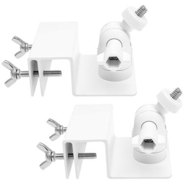 Imagem de Tcwhniev Suporte de calha compatível com eufyCam 2C/2C Pro 2/2 Pro 3C/S300 3/S330 SoloCam S220/C210 Suporte de segurança de rotação de 360° à prova de intempéries com rosca de parafuso de 1/4 (câmera