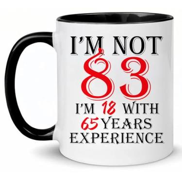 Imagem de Choinn Presentes de aniversário de 83 anos para mulheres e homens, virando 83 anos, presente de aniversário, caneca de café, ideias engraçadas de 1943 para presentes de aniversário de 83 anos - Dia