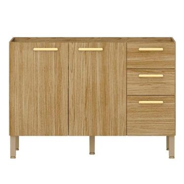 Imagem de Balcao Para Pia 3 Portas 2 Gavetas 120 Cm Urbane Ktp Freijo