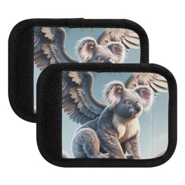 Imagem de Embalagem com 2 alças de bagagem Cogumelos na floresta, etiquetas de mala, identificadores, marcadores de bagagem para viagem de aeroporto, mala de viagem, Pássaro coala, one sizex2