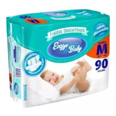 Imagem de Fraldas Descartável Infantil Enzzo Baby - Tamanho M - 90 Unidades