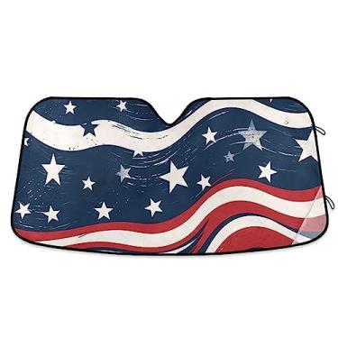 Imagem de Bloqueador solar de carro bandeira americana, persianas de janela de carro, para-sol SUV para para-brisas, acessórios de janela de carro