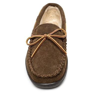 Imagem de Pantufa masculina Minnetonka com forro felpudo, Marrom, 10