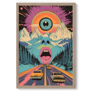 Imagem de Arte de parede de surrealismo retrô impressões estéticas ecléticas tela surreal horror assustador arte de parede vintage psicodélico arte futurista arte futurista impressões surreal viagem imagem 40 x